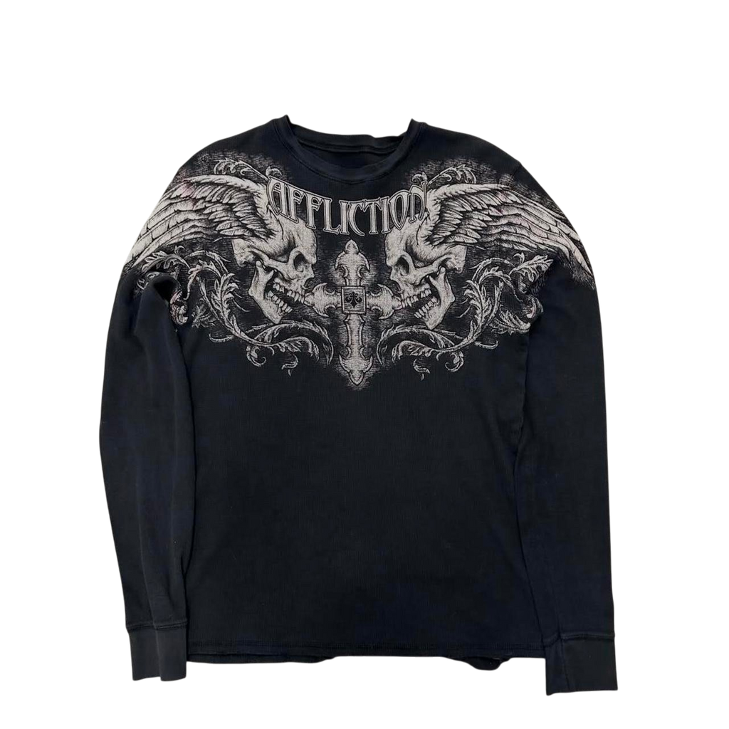 Y2K Affliction Skull & Wings Thermal Longsleeve